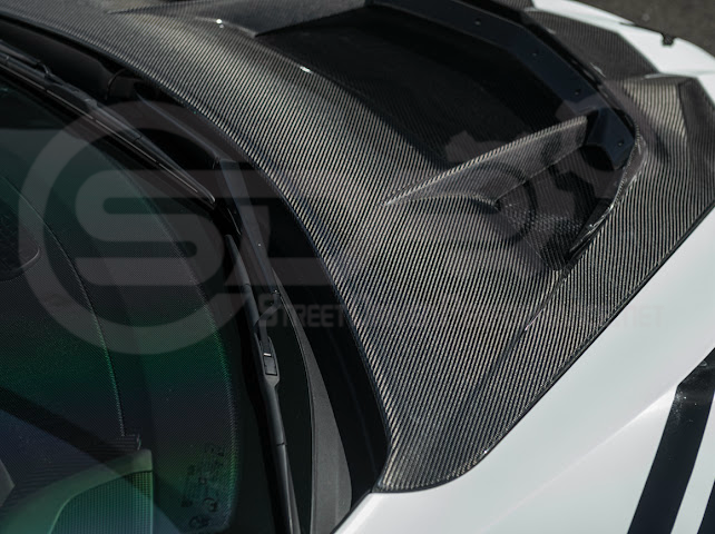2020-PRESENT CHEVROLET CORVETTE C8 | ZR1 REPLICA STYLE DOUBLE SIDED CARBON FIBER FRONT VENTED HOOD